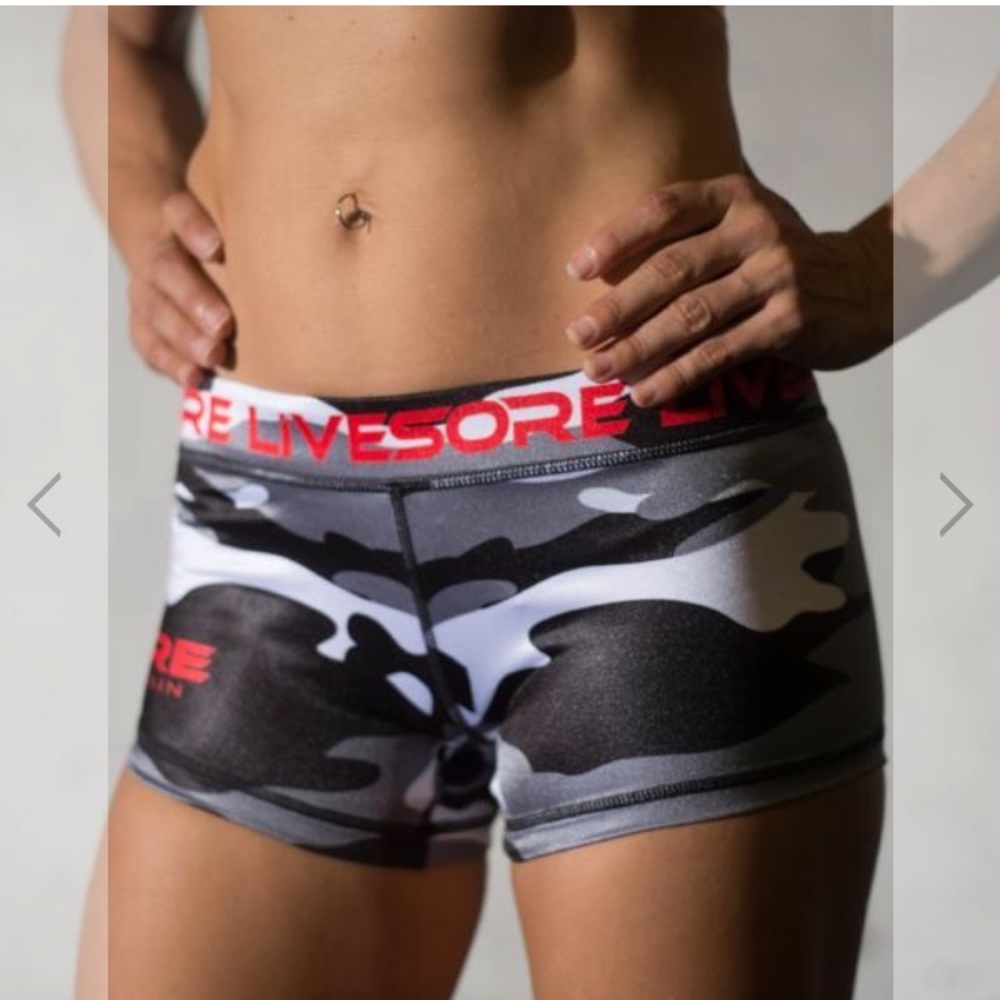 NWT livesore camo booty shorts